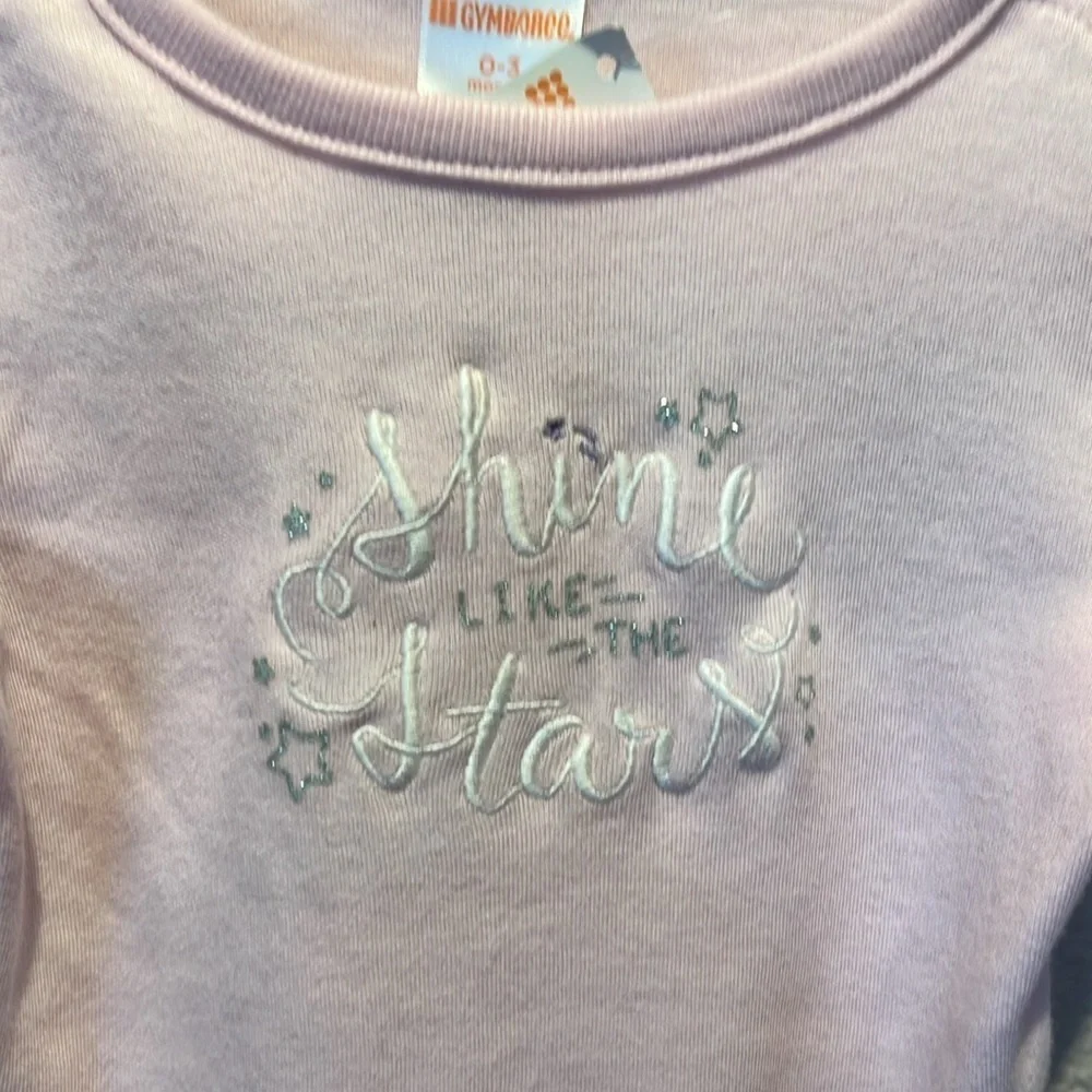 New Gymboree Baby Girls Shine Like The Stars Embroidered Bodysuit 0-3 Months NWT